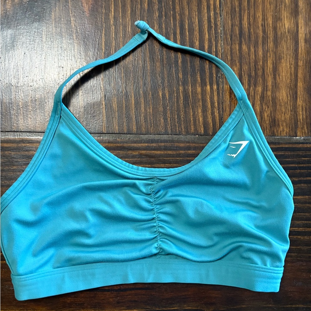 Gymshark Teal Sports Bra with Halter Neck